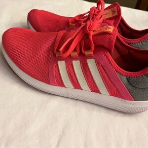 Adidas Pink Sneakers with White Stripes size 10